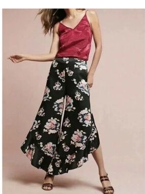 Anthropologie Elevenses Tansy Floral Ruffle Pants